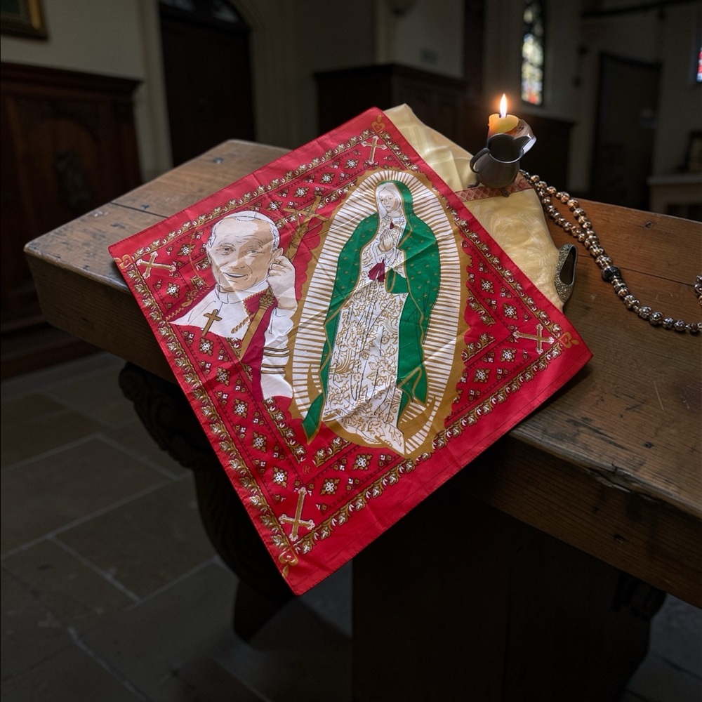 John Paul II & Our Lady of Guadalupe Scarf-Wall Decor-Alter Cover